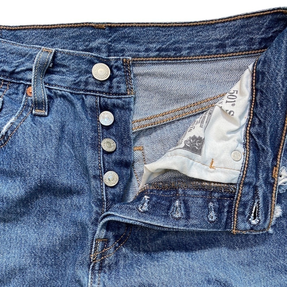 LEVI’S 501 Distressed Skinny Ankle Jeans Size 27 - Picture 4 of 8
